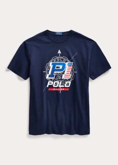 Polo Ralph Lauren Classic Fit Racing T Shirt Herre Danmark (OWKXG2056)